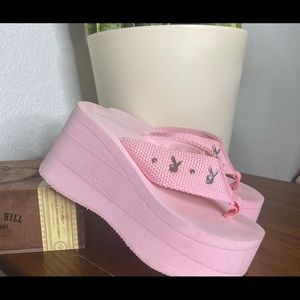 ISO Pink Playboy Platform Flip-flop Thongs!